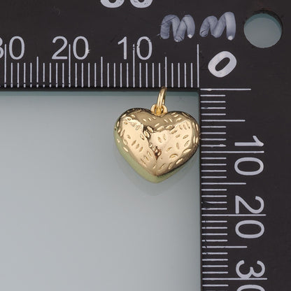 18K Gold Filled Heart Pendant,Heart Charm Bracelet Necklace for DIY Jewelry Making Supply