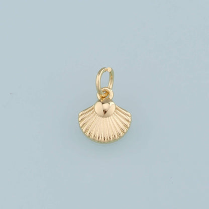 Gold Shell Charms,18K Gold Filled Shell Pendant,Conch Charm Bracelet Necklace for DIY Jewelry Making Supply