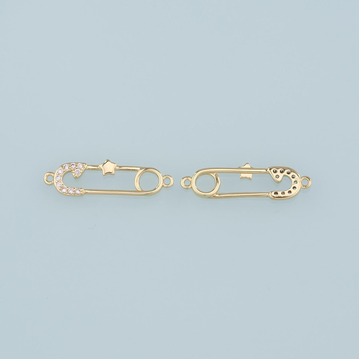 18K Gold Filled Cubic Zirconia Star Connector for Jewelry Making