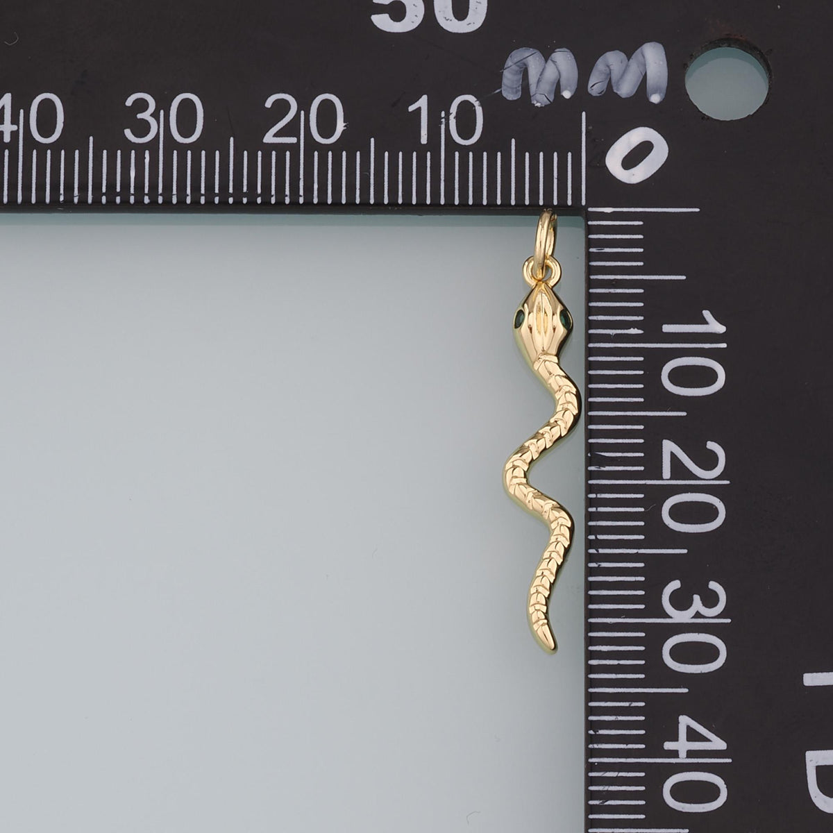 18K Gold Filled Snake Pendant,Dainty Snake Charm Bracelet Necklace for DIY Jewelry Making Supply
