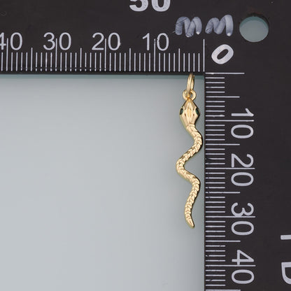 18K Gold Filled Snake Pendant,Dainty Snake Charm Bracelet Necklace for DIY Jewelry Making Supply