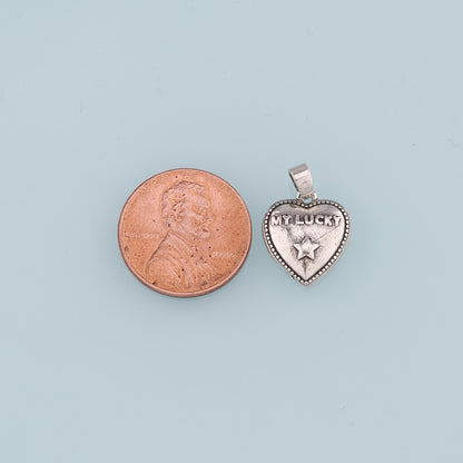 18K Gold Filled Retro Heart Pendant,Star Charm Bracelet Necklace for DIY Jewelry Making Supply