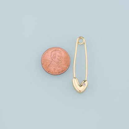 18K Gold Filled Paper Clip Pendant,CZ Micro Pave Paper Clip Charm Bracelet Necklace for DIY Jewelry Making Supply