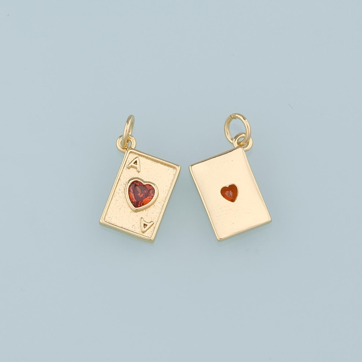 Gold Poker Charms,18K Gold Filled Poker Pendant,Playing Card Charm Bracelet Necklace for DIY Jewelry Making Supply