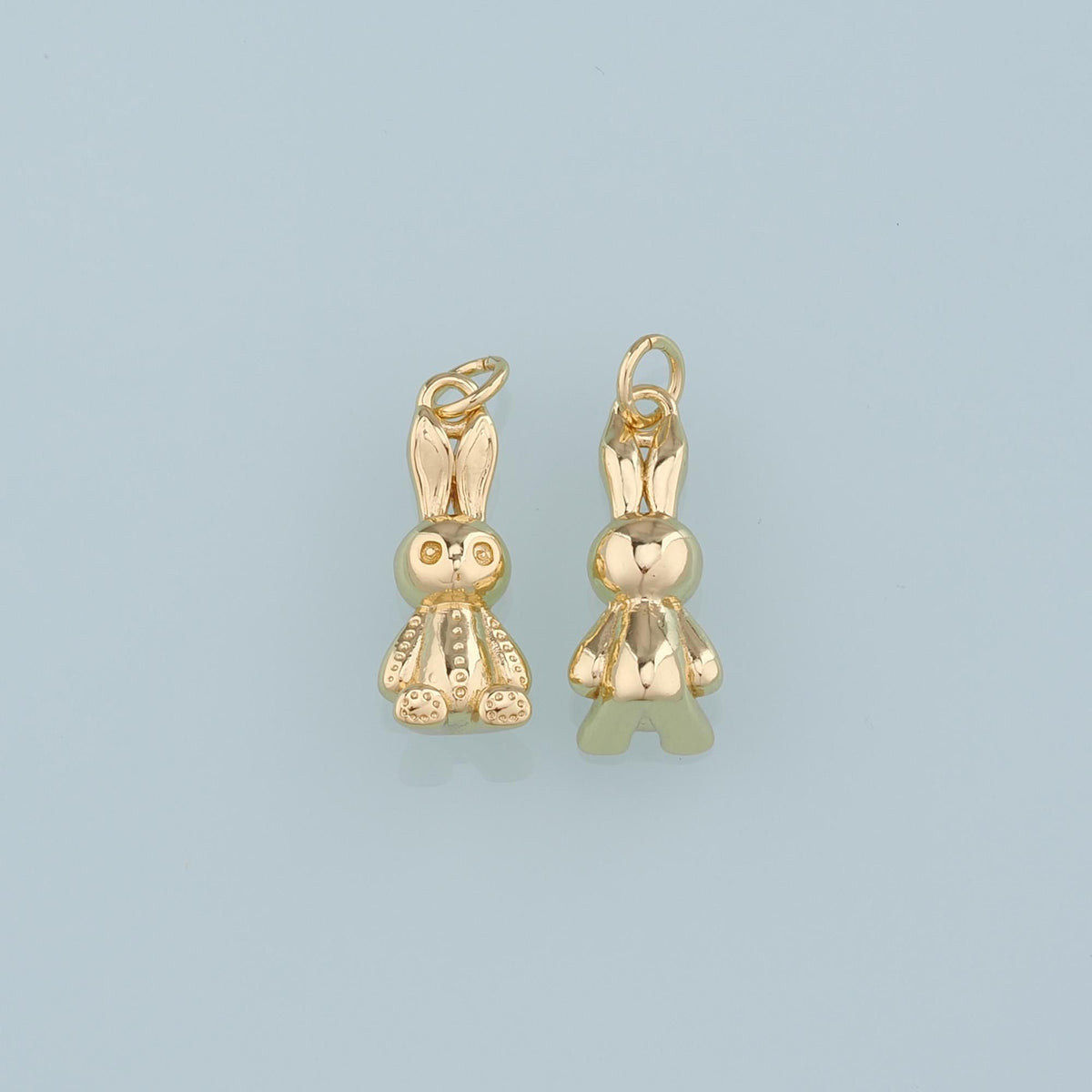 Gold Rabbit Charms,18K Gold Filled Rabbit Pendant,Animal Charm Bracelet Necklace for DIY Jewelry Making Supply