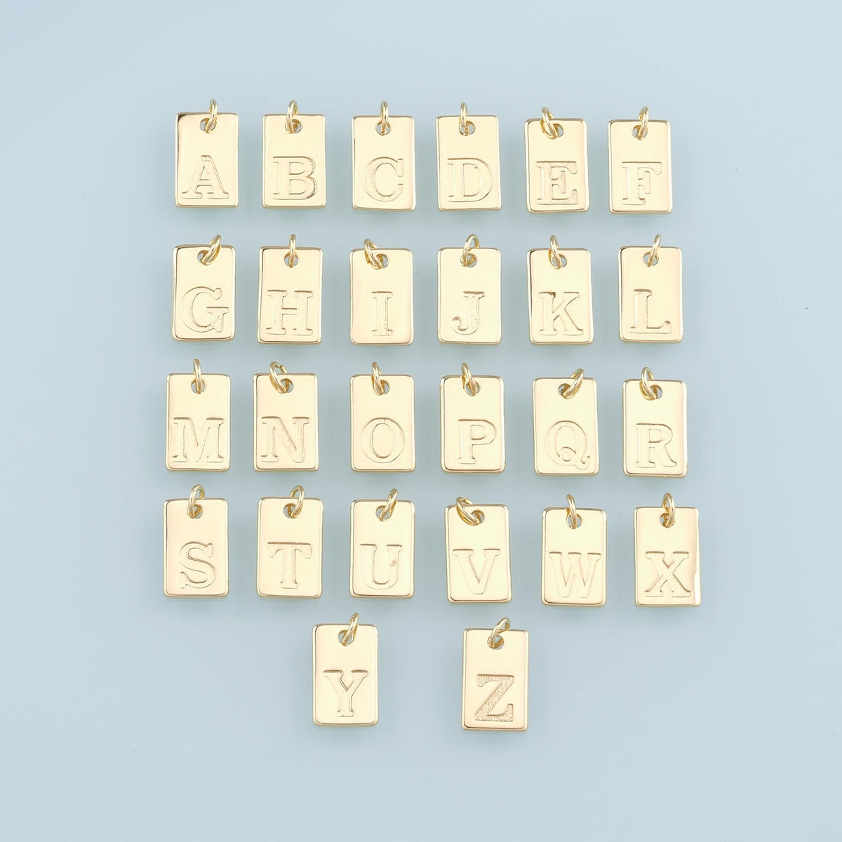 Gold letter Charms,18K Gold Filled letter Pendant,Initial Charm Bracelet Necklace for DIY Jewelry Making Supply
