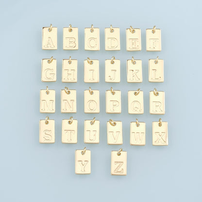 Gold letter Charms,18K Gold Filled letter Pendant,Initial Charm Bracelet Necklace for DIY Jewelry Making Supply