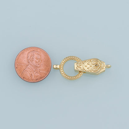 18K Gold Filled Round Clasp,Carabiner Lock Connector,Magnetic clasp for DIY Jewelry Finding Necklace Bracelet