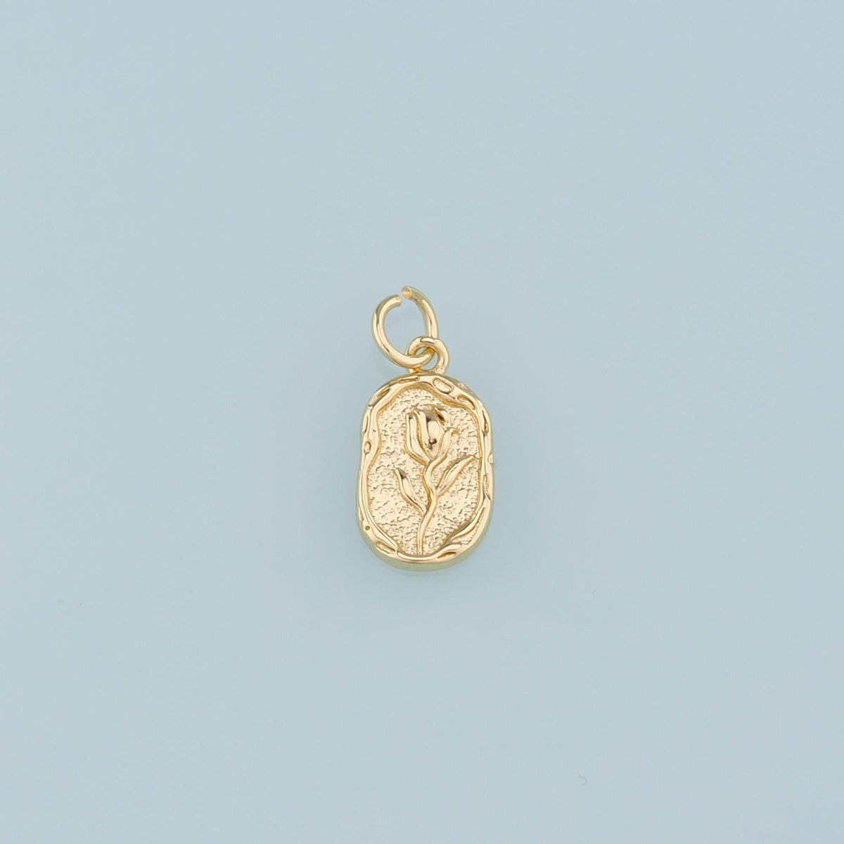 18K Gold Filled Flower Charm Pendant for Jewelry Making
