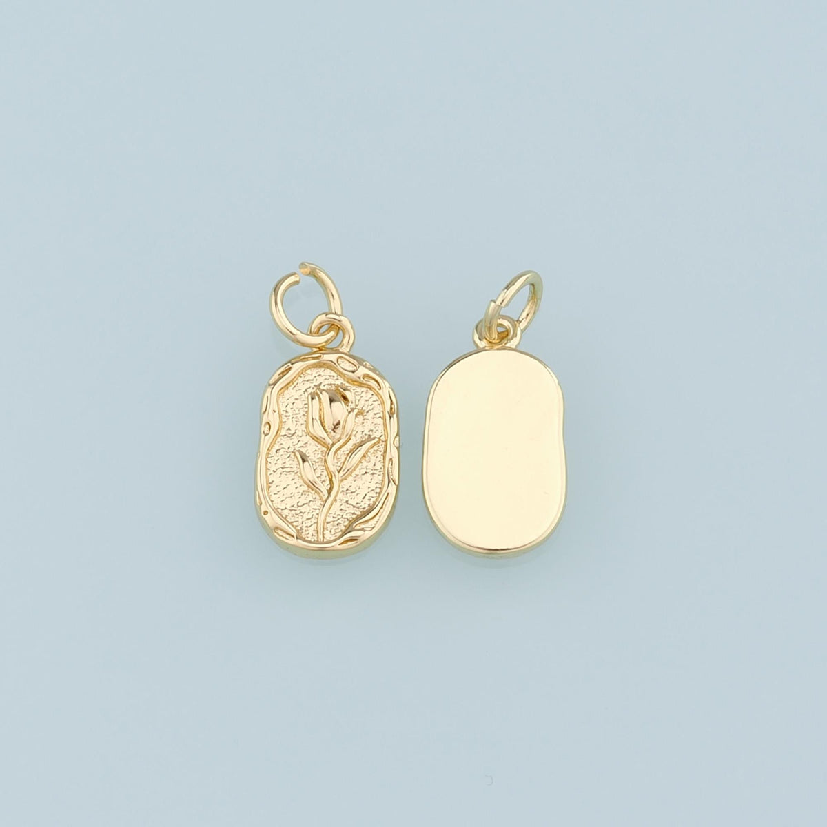 18K Gold Filled Flower Charm Pendant for Jewelry Making