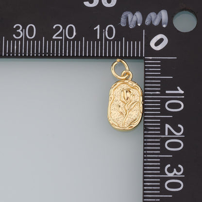 18K Gold Filled Flower Charm Pendant for Jewelry Making