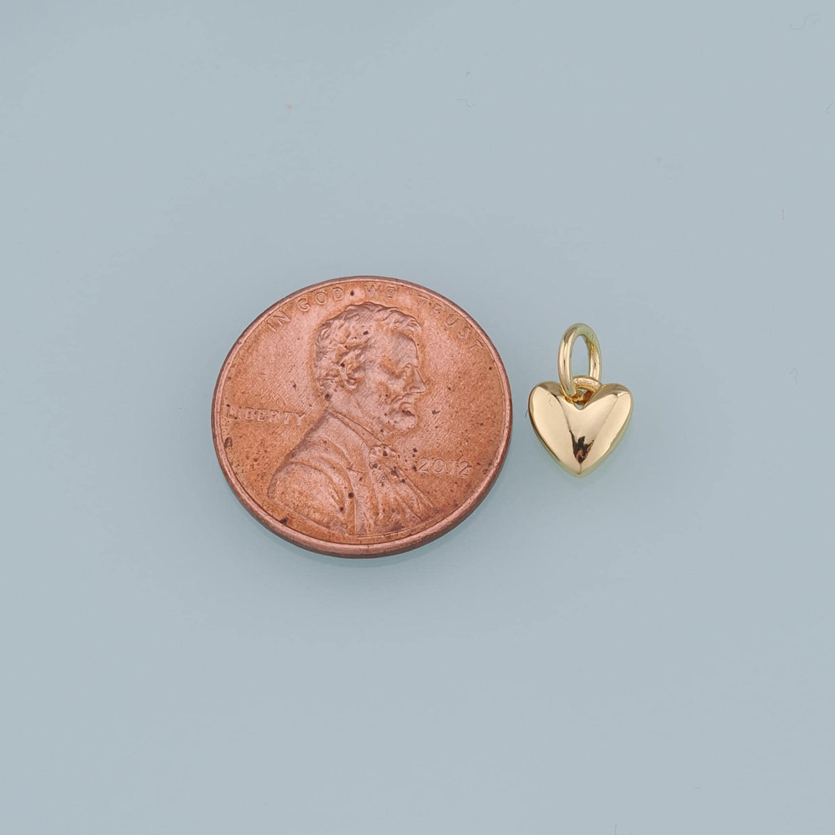 18K Gold Filled Heart Pendant,Heart Charm Bracelet Necklace for DIY Jewelry Making Supply