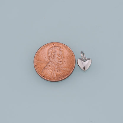 18K Gold Filled Heart Pendant,Heart Charm Bracelet Necklace for DIY Jewelry Making Supply