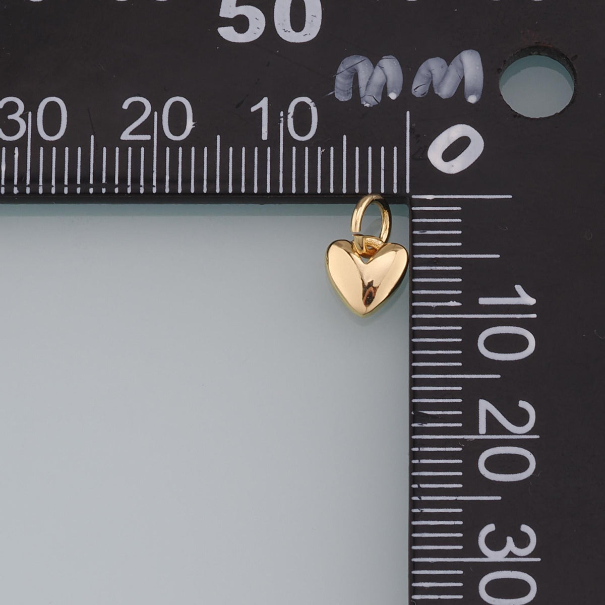 18K Gold Filled Heart Pendant,Heart Charm Bracelet Necklace for DIY Jewelry Making Supply