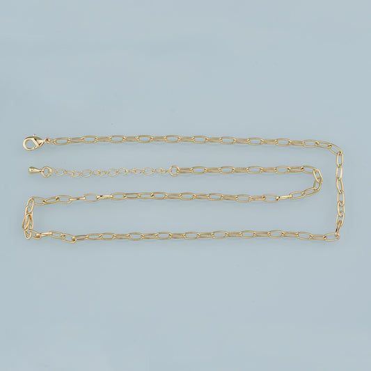 Gold Oval Chain,18K Gold Filled Oval for Necklace Bracelet DIY Jewelry Making Supply