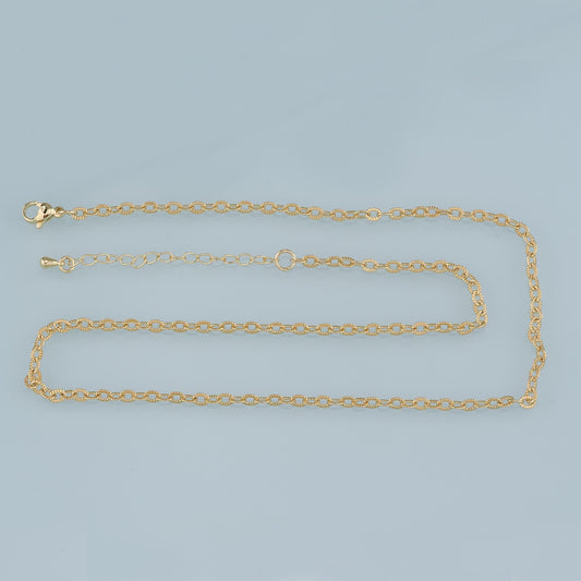 Gold Oval Chain,18K Gold Filled Oval for Necklace Bracelet DIY Jewelry Making Supply