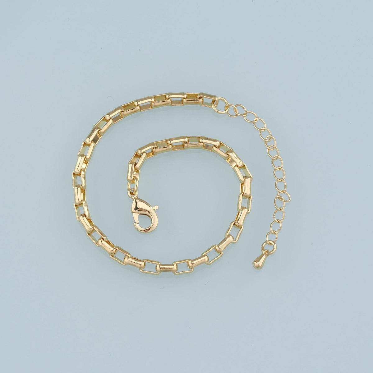 Gold Adjustable Chain,18K Gold Filled Oval Bracelet,Semi Finished Bracelets,Bracelets for Jewelry Making