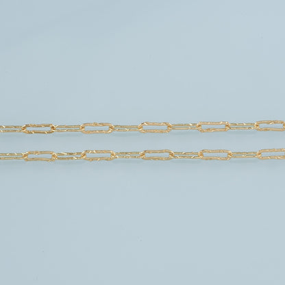 18K Gold Filled Oval Paperclip Chain 3.28 ft, 16.40 ft for Jewelry Making