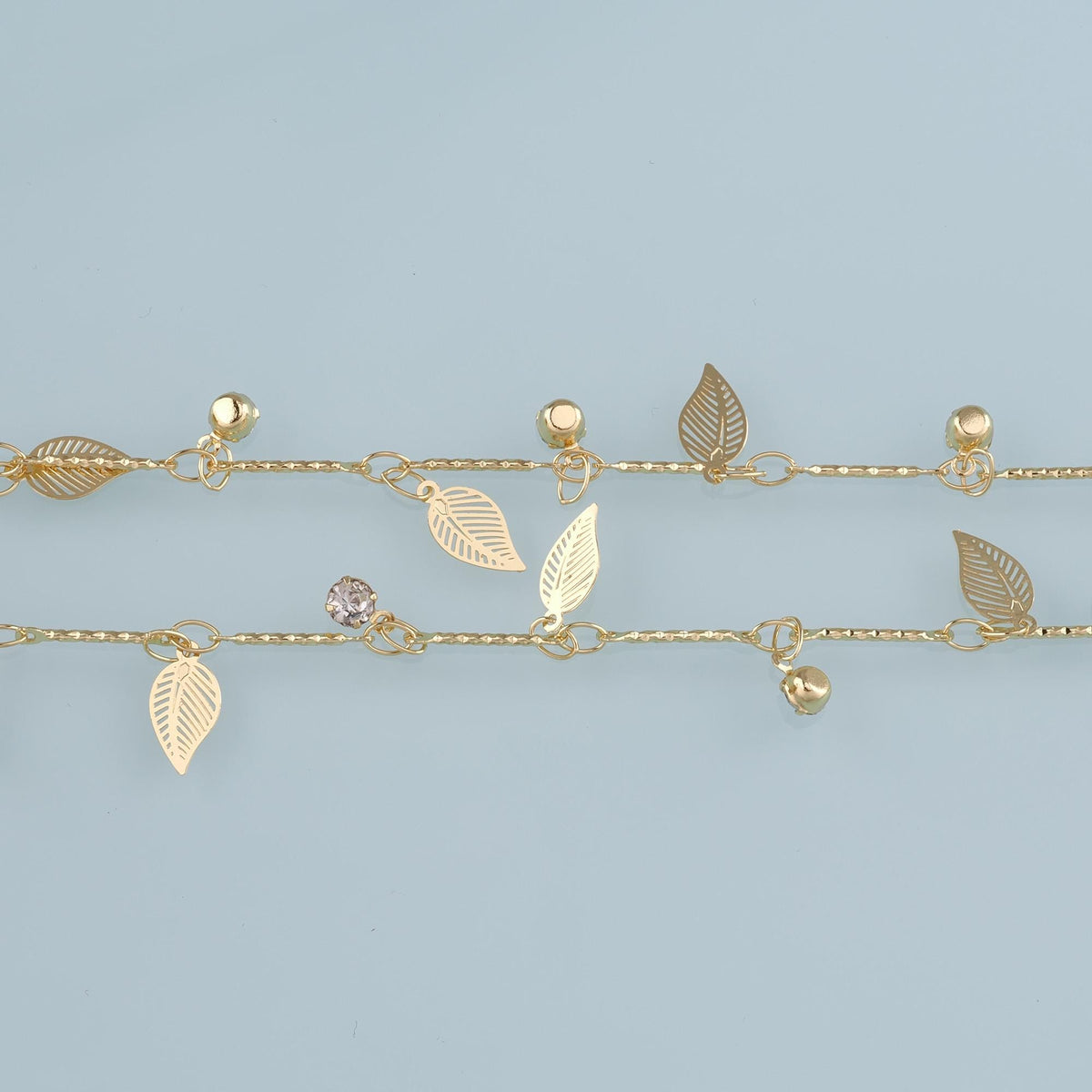 18K Gold Filled Leaf Jewelry Chain 3.28 ft, 16.40 ft for Jewelry Making