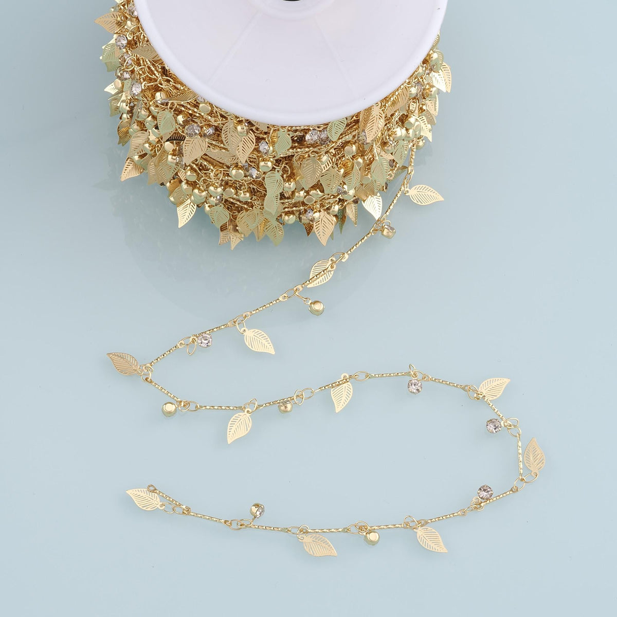 18K Gold Filled Leaf Jewelry Chain 3.28 ft, 16.40 ft for Jewelry Making