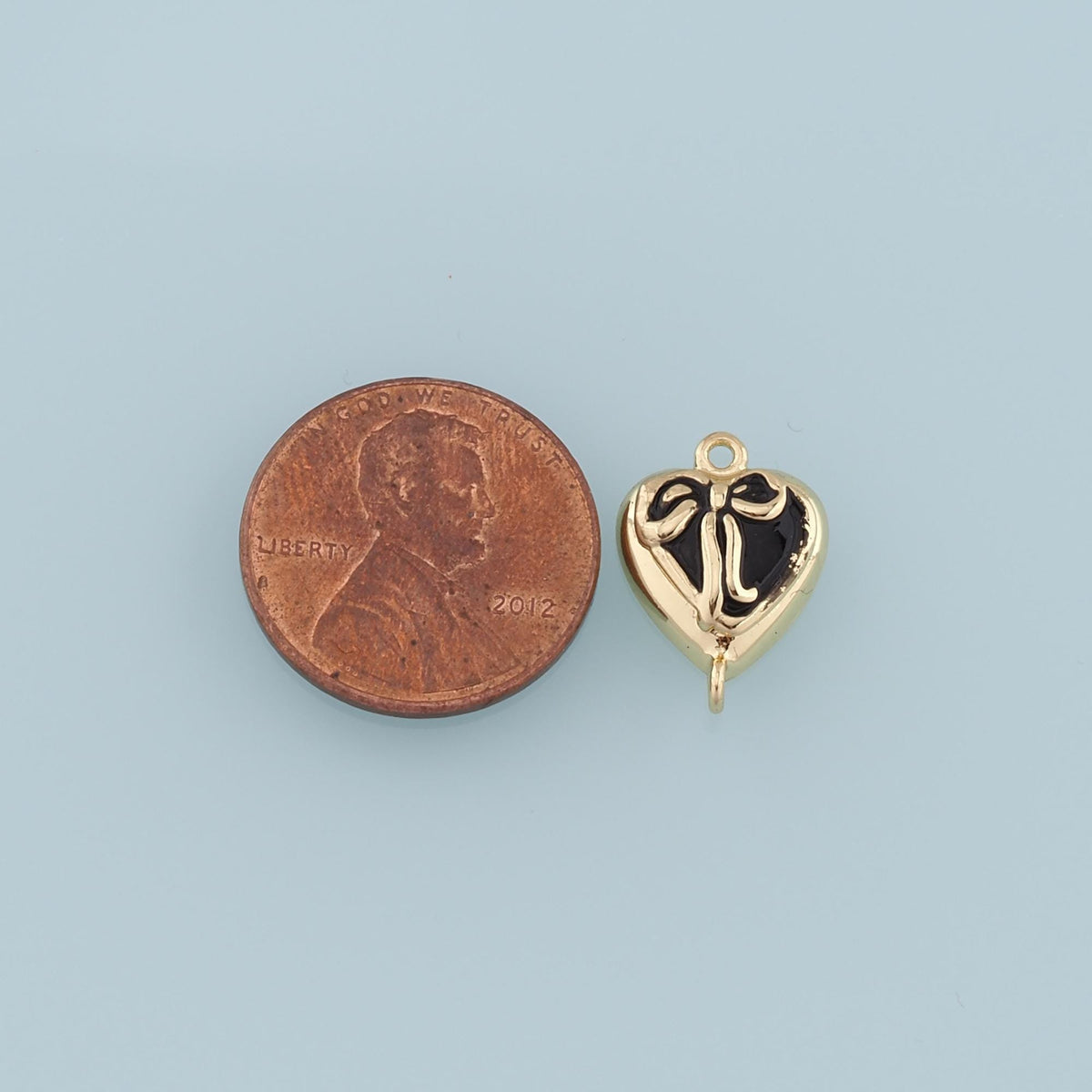 Gold Connector Charm,18K Gold Filled Retro Heart Bow Pendant,Enamel Heart Charm Bracelet Necklace for DIY Jewelry Making Supp