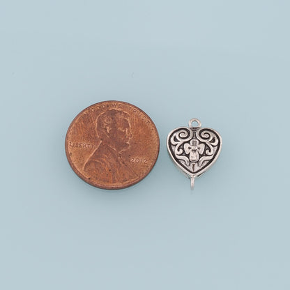 Gold Connector Charm,18K Gold Filled Retro Heart Cross Pendant,Enamel Heart Charm Bracelet Necklace for DIY Jewelry Making Su