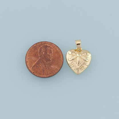 18K Gold Filled Heart Charm Pendant for Jewelry Making