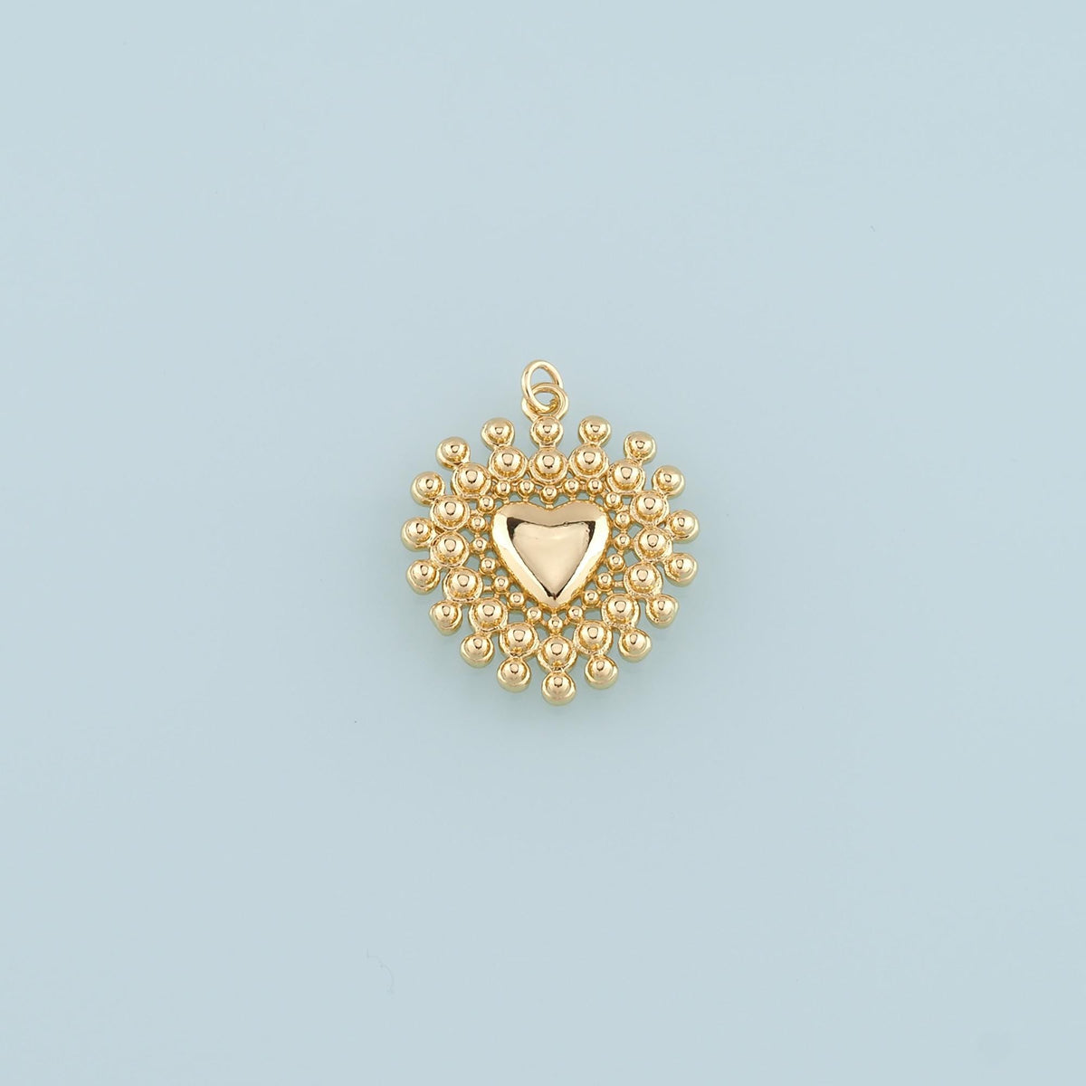 18K Gold Filled Heart Pendant,Dainty Heart Charm Bracelet Necklace for DIY Jewelry Making Supply