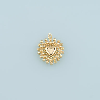 18K Gold Filled Heart Pendant,Dainty Heart Charm Bracelet Necklace for DIY Jewelry Making Supply