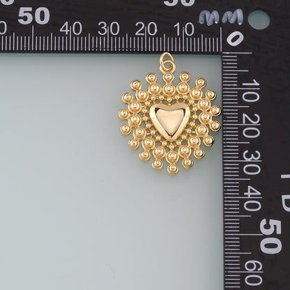 18K Gold Filled Heart Pendant,Dainty Heart Charm Bracelet Necklace for DIY Jewelry Making Supply
