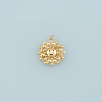 18K Gold Filled Round Pendant,Dainty Ball Charm Bracelet Necklace for DIY Jewelry Making Supply