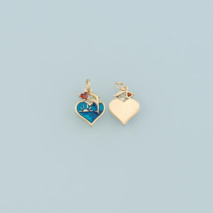 18K Gold Filled Heart Enamel Charm Pendant for Jewelry Making