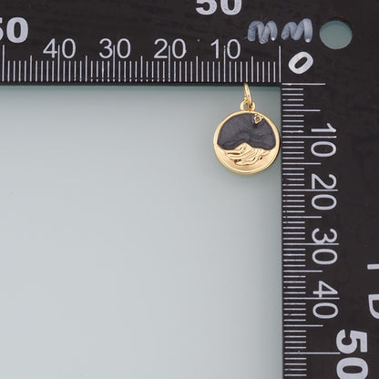 18K Gold Filled Mountain Pendant,Enamel Nature Charm Bracelet Necklace for DIY Jewelry Making Supply