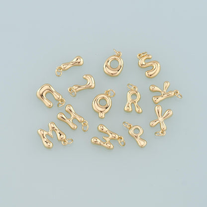 18K Gold Filled Letter Charm Pendant for Jewelry Making