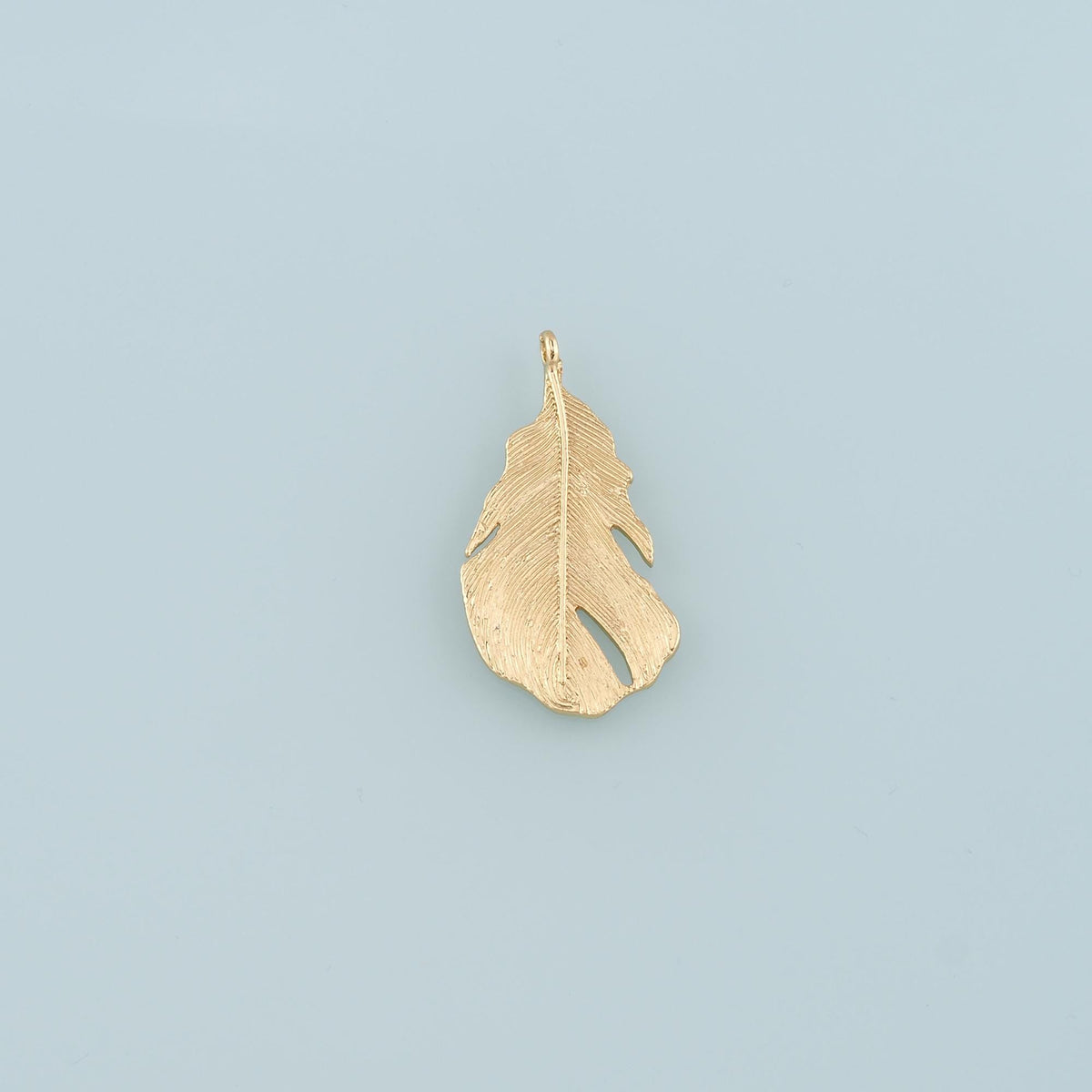 18K Gold Filled Leaf Pendant,Dainty Leaf Charm Bracelet Necklace for DIY Jewelry Making Supply