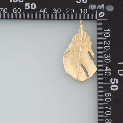 18K Gold Filled Leaf Pendant,Dainty Leaf Charm Bracelet Necklace for DIY Jewelry Making Supply
