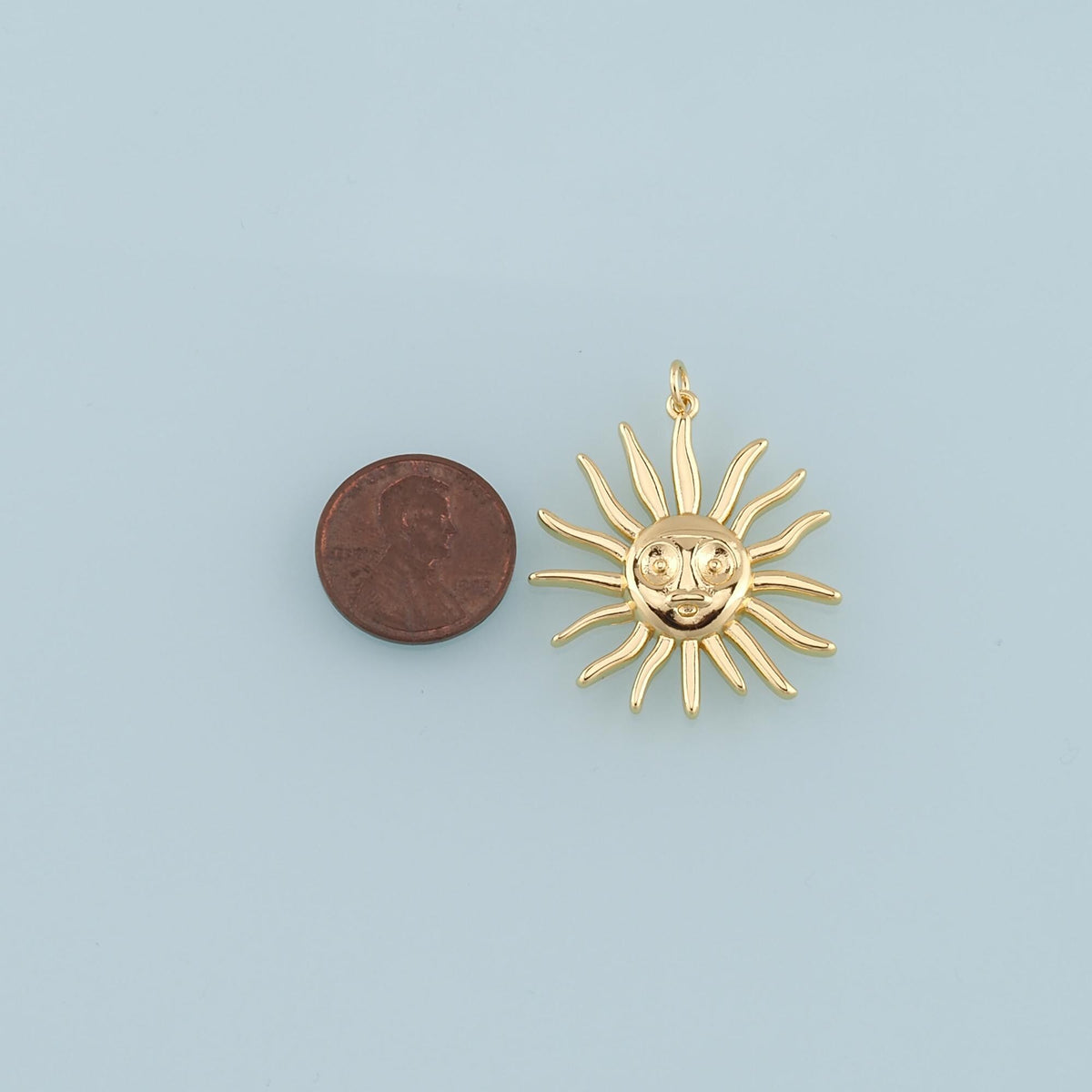 18K Gold Filled Sun Charm Pendant for Jewelry Making