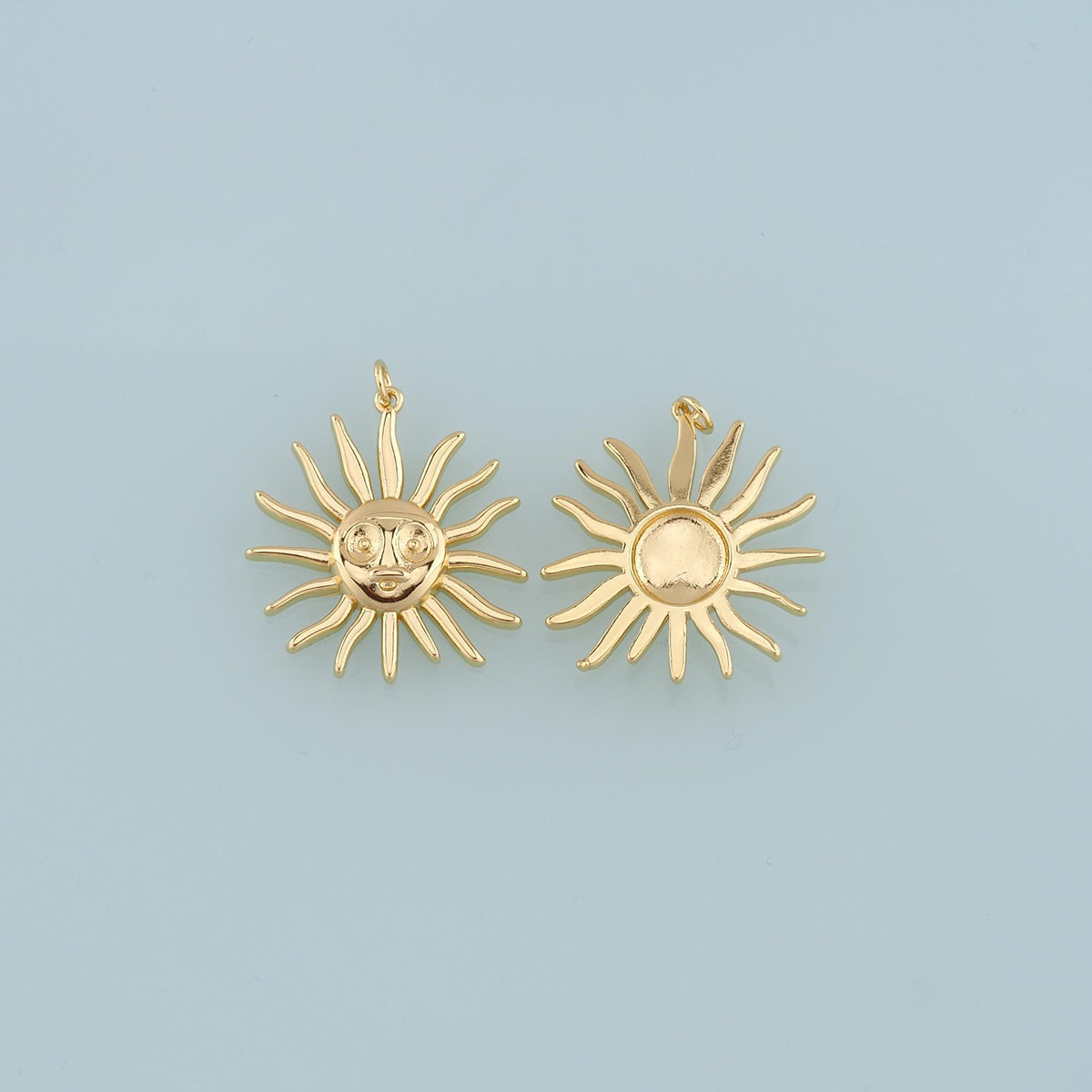 18K Gold Filled Sun Charm Pendant for Jewelry Making