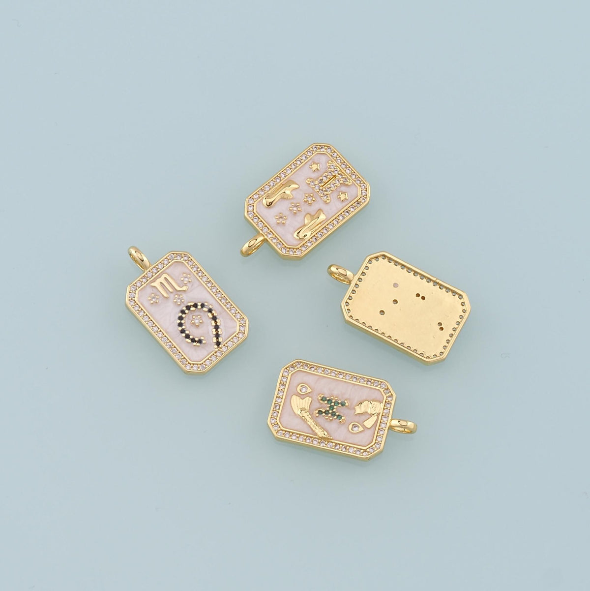 18K Gold Filled Enamel Charm Pendant for Jewelry Making