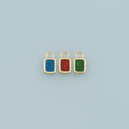 18K Gold Filled Hand Enamel Charm Pendant for Jewelry Making