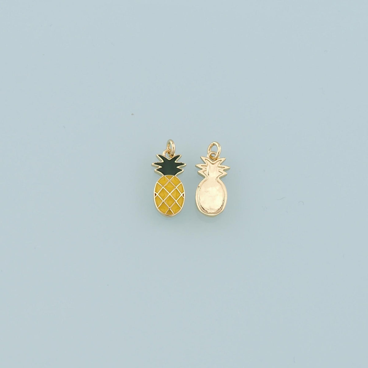 18K Gold Filled Apple Enamel Charm Pendant for Jewelry Making