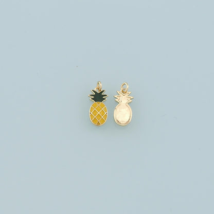18K Gold Filled Apple Enamel Charm Pendant for Jewelry Making