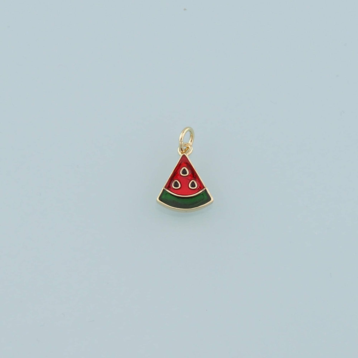 18K Gold Filled Watermelon Pendant,Enamel Fruit Charm Bracelet Necklace for DIY Jewelry Making Supply