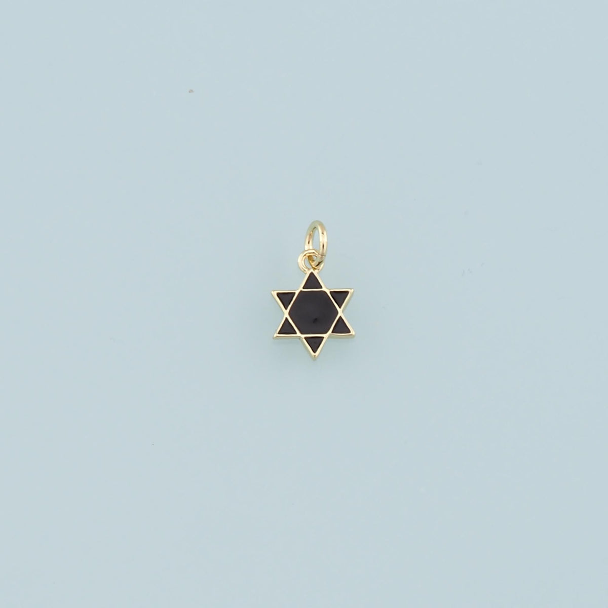 18K Gold Filled David Star Pendant,Enamel Star Charm Bracelet Necklace for DIY Jewelry Making Supply