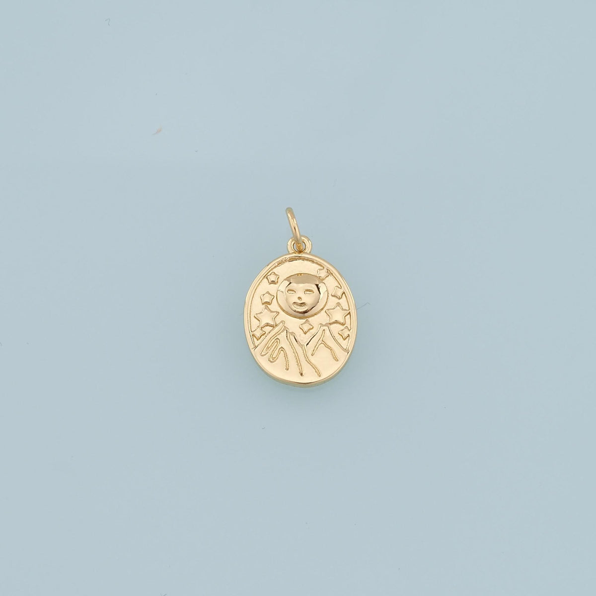 Gold Moon Star Charms,18K Gold Filled Moon Pendant,Celestial Charm Bracelet Necklace for DIY Jewelry Making Supply