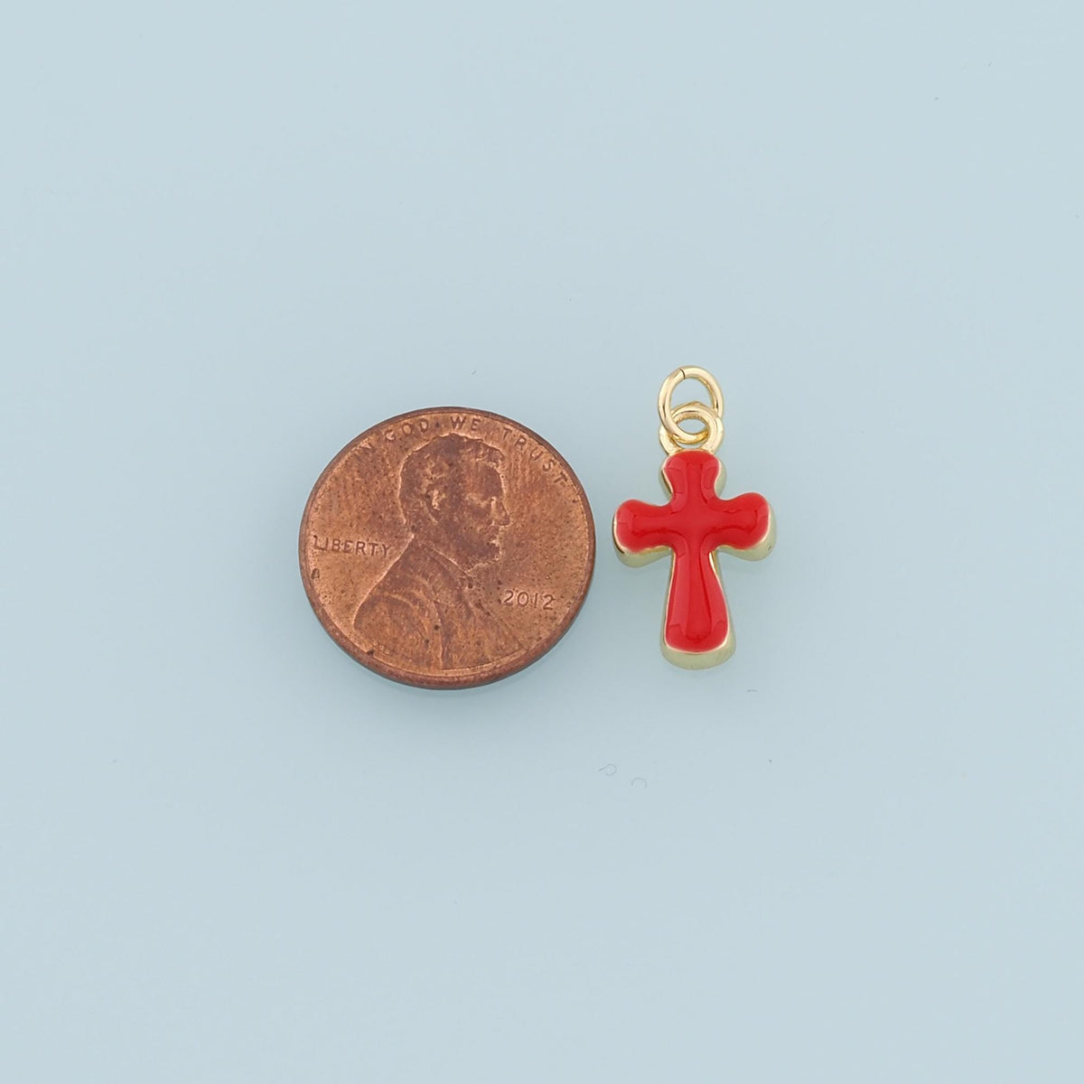 Gold Cross Charms,18K Gold Filled Enamel Cross Pendant,Protect Religious Charm Bracelet Necklace for DIY Jewelry Making Suppl