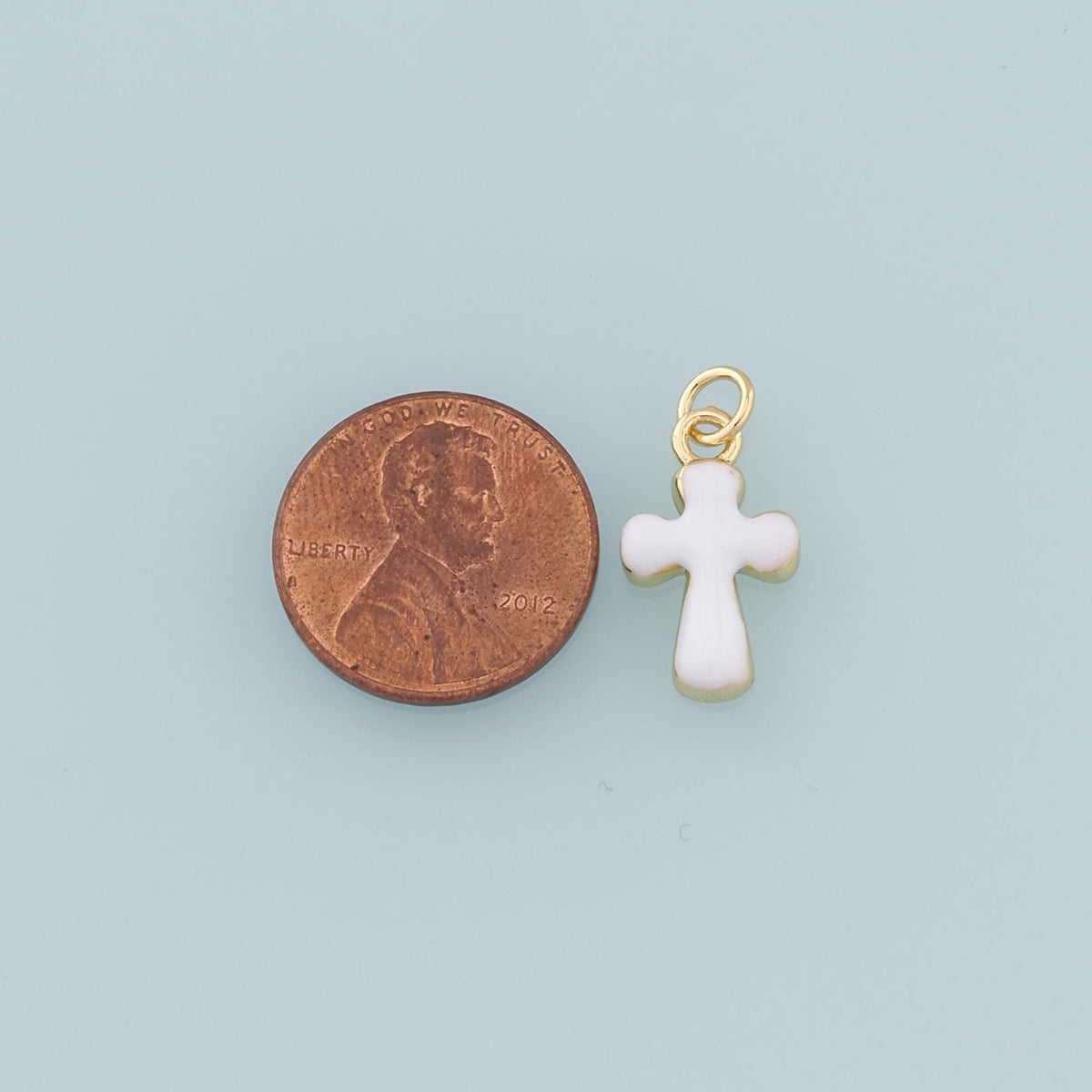 Gold Cross Charms,18K Gold Filled Enamel Cross Pendant,Protect Religious Charm Bracelet Necklace for DIY Jewelry Making Suppl