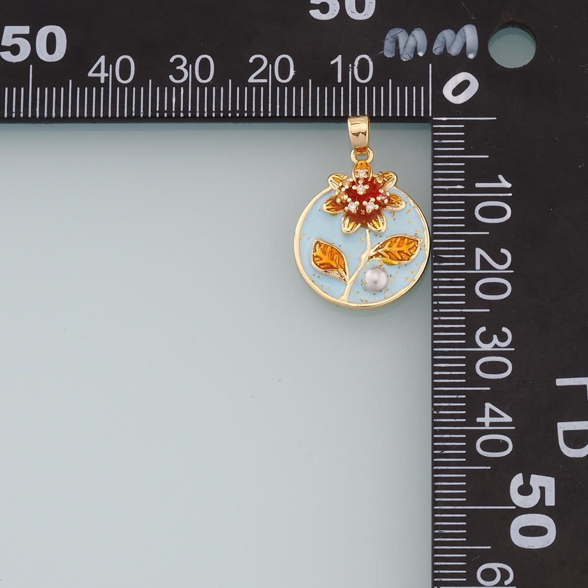 Gold Flower Charms,18K Gold Filled Flower Pendant,Enamel Flower Charm Bracelet Necklace for DIY Jewelry Making Supply