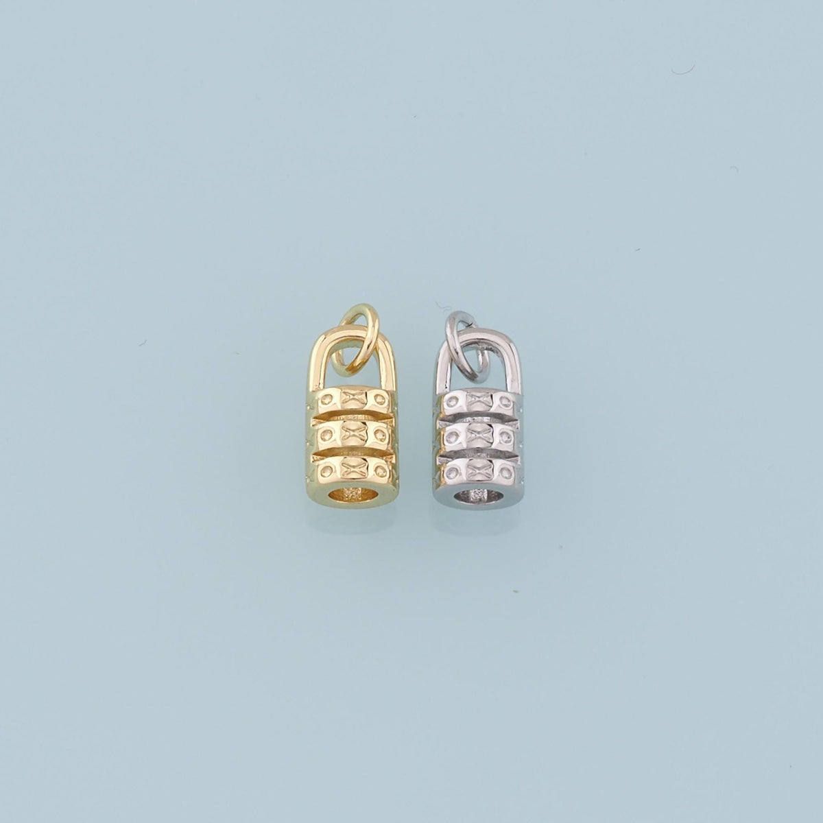 Gold Key Lock Charms,18K Gold Filled Key Pendant,Lock Charm Bracelet Necklace for DIY Jewelry Making Supply