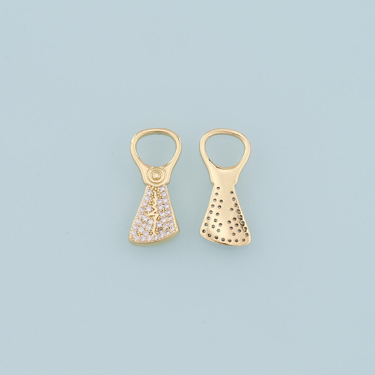 Gold Can Tab Charms,18K Gold Filled CZ Soda Pop Pull Pendant Charm Bracelet Necklace for DIY Jewelry Making Supply